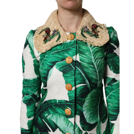 Veste Trench Dolce & Gabbana multicolore à imprimé feuilles et ornements