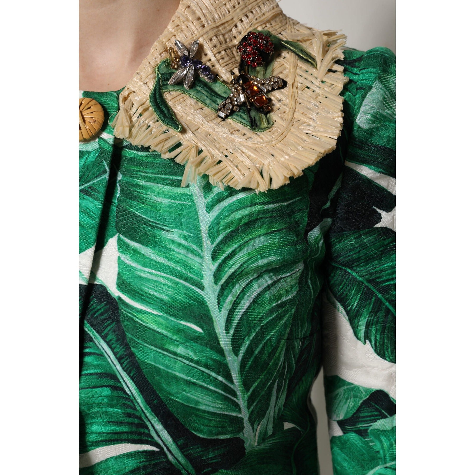 Veste Trench Dolce & Gabbana multicolore à imprimé feuilles et ornements