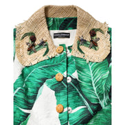 Veste Trench Dolce & Gabbana multicolore à imprimé feuilles et ornements