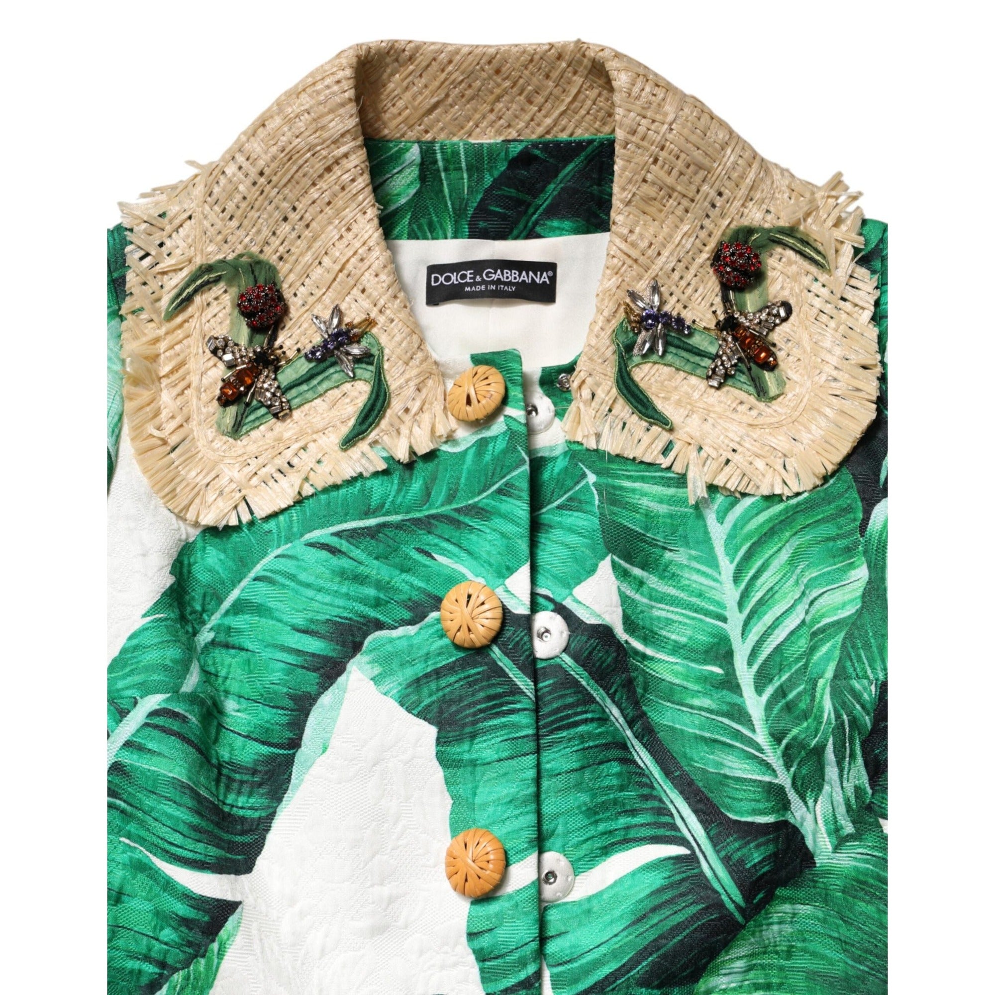 Veste Trench Dolce & Gabbana multicolore à imprimé feuilles et ornements