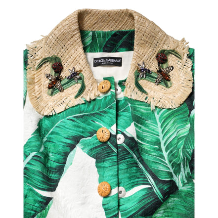 Veste Trench Dolce & Gabbana multicolore à imprimé feuilles et ornements