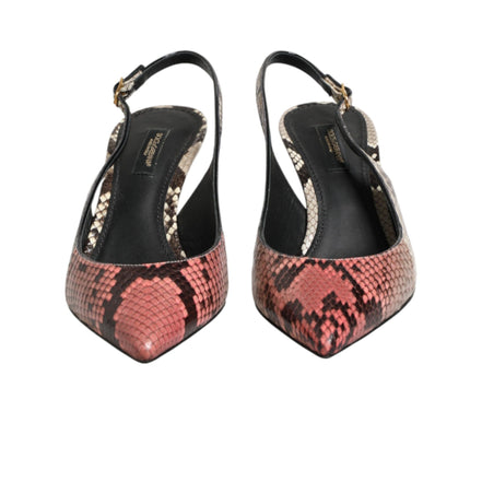 Escarpins à bride arrière en cuir multicolore Dolce & Gabbana