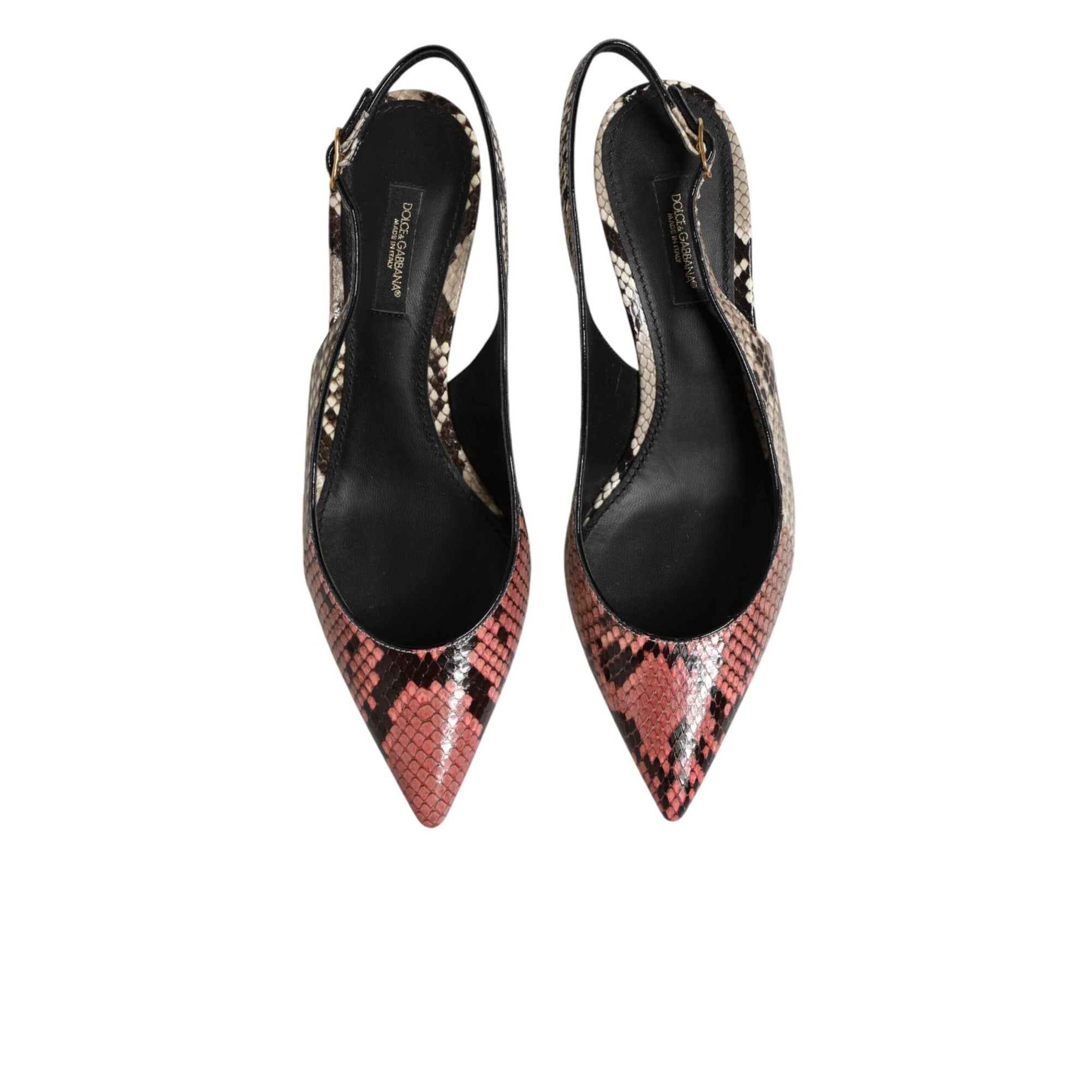 Escarpins à bride arrière en cuir multicolore Dolce & Gabbana