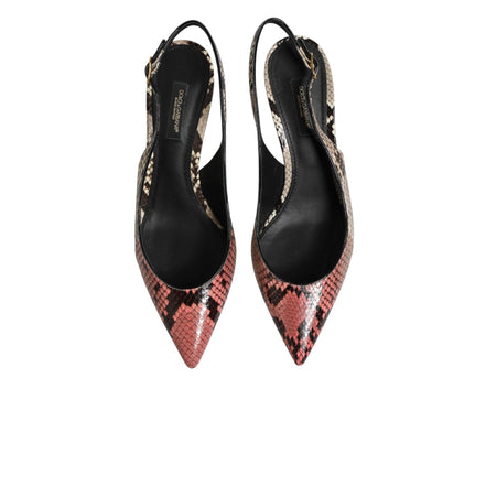 Escarpins à bride arrière en cuir multicolore Dolce & Gabbana