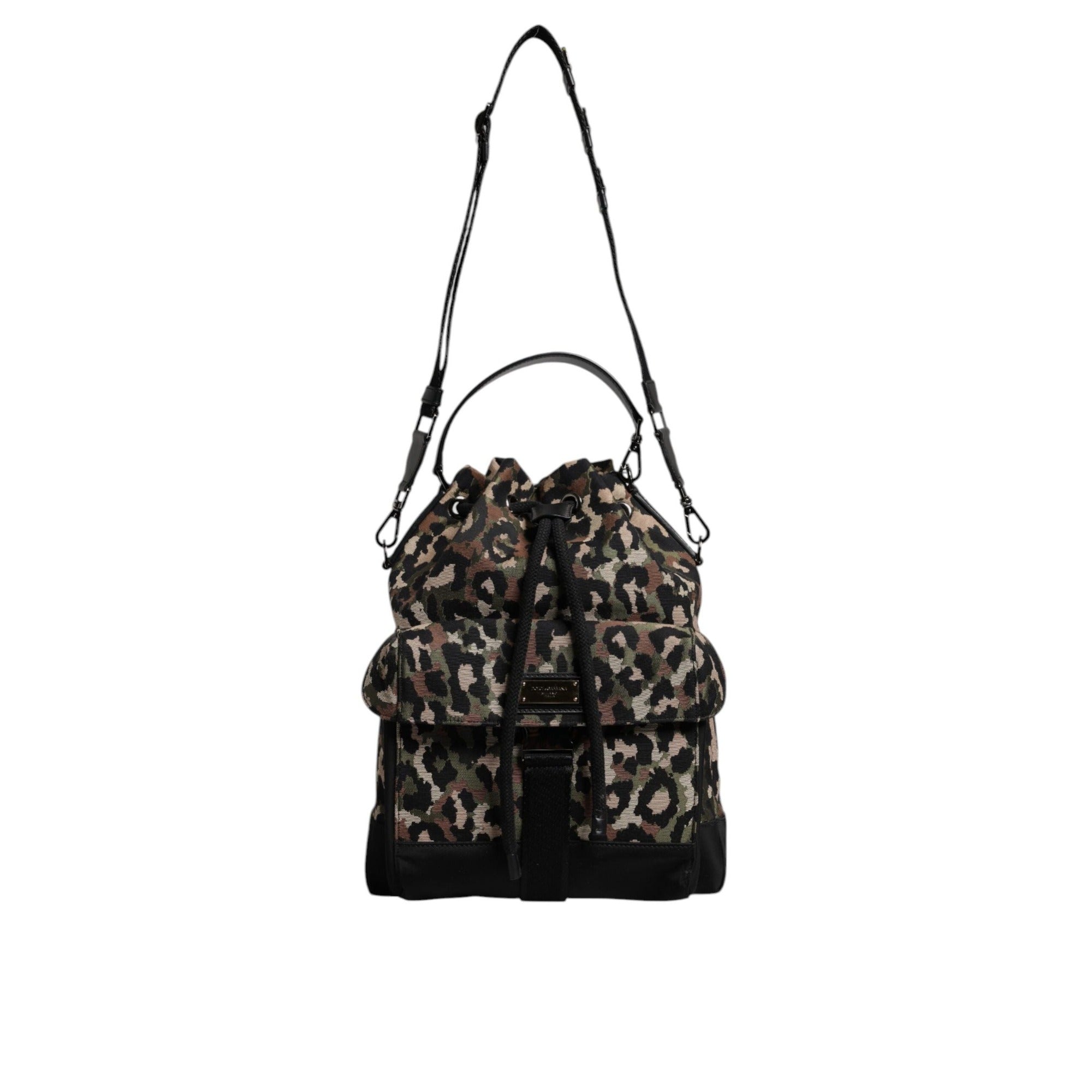 Sac seau Dolce & Gabbana en coton léopard multicolore