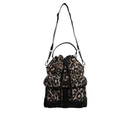 Sac seau Dolce & Gabbana en coton léopard multicolore