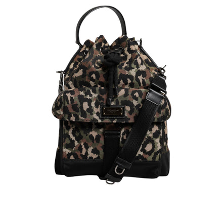 Sac seau Dolce & Gabbana en coton léopard multicolore