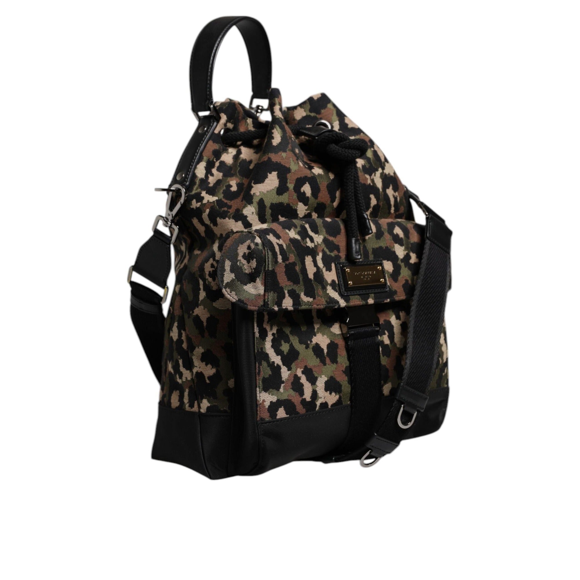 Sac seau Dolce & Gabbana en coton léopard multicolore