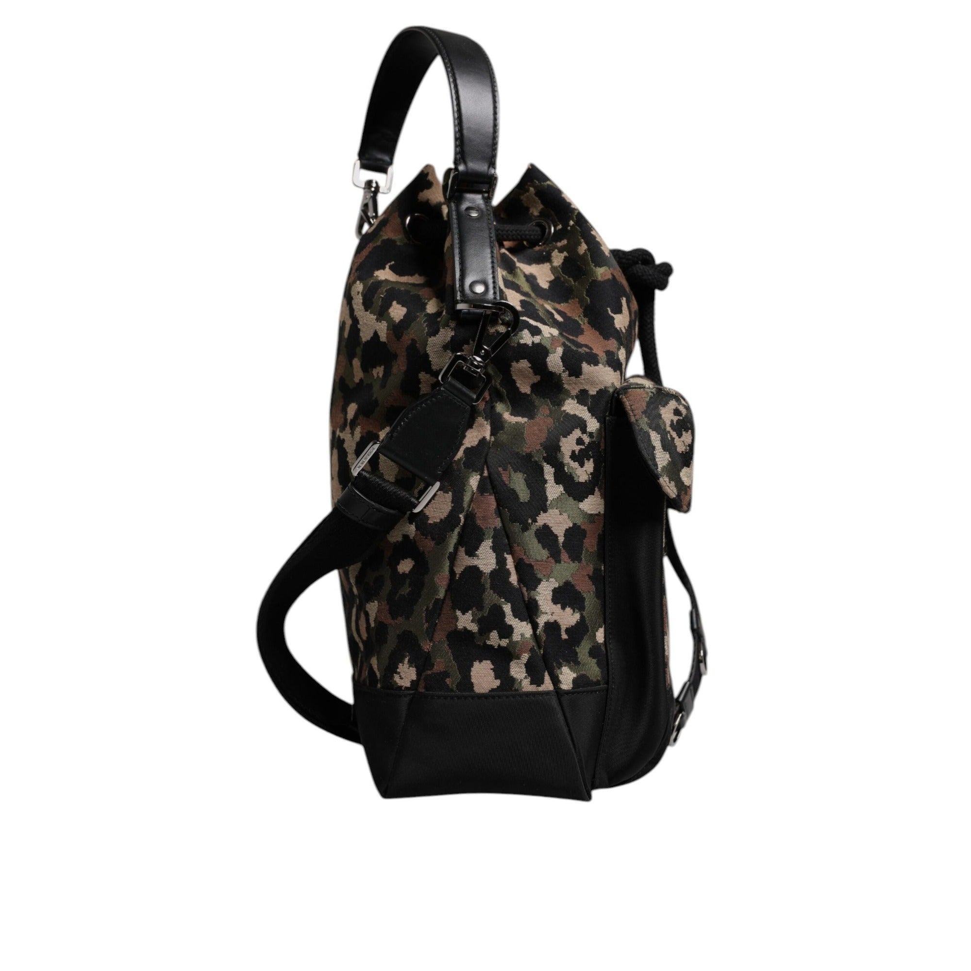 Sac seau Dolce & Gabbana en coton léopard multicolore