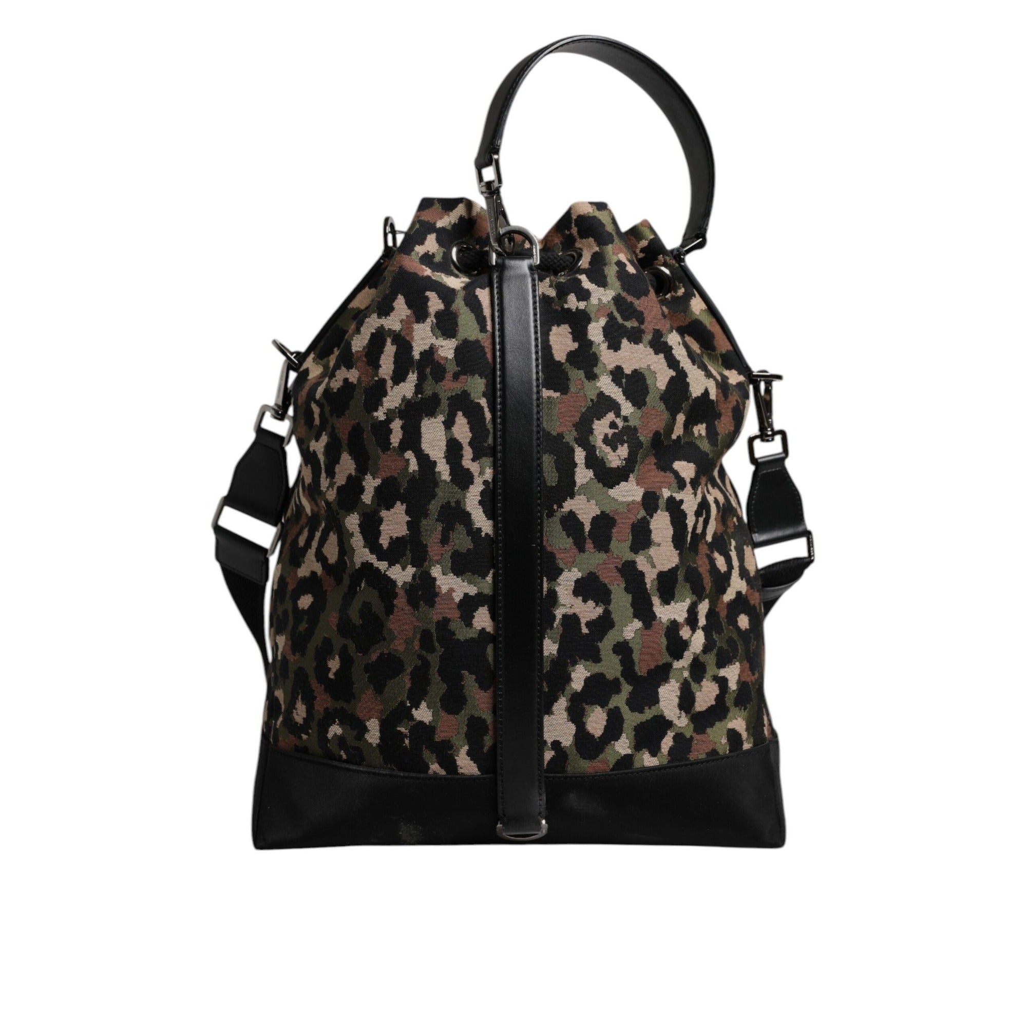 Sac seau Dolce & Gabbana en coton léopard multicolore
