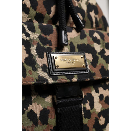 Sac seau Dolce & Gabbana en coton léopard multicolore