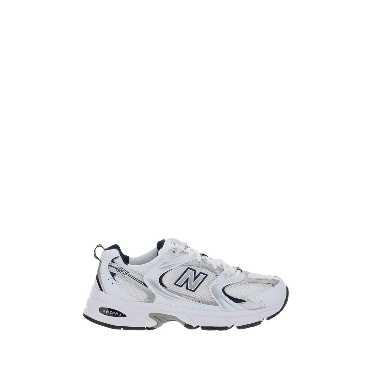 New Balance White Polyurethane Athletic Sneakers