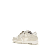 Off-White Beige Leather Low Top Sneakers