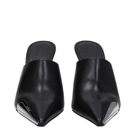 Off-White Black Leather High Heel Pumps