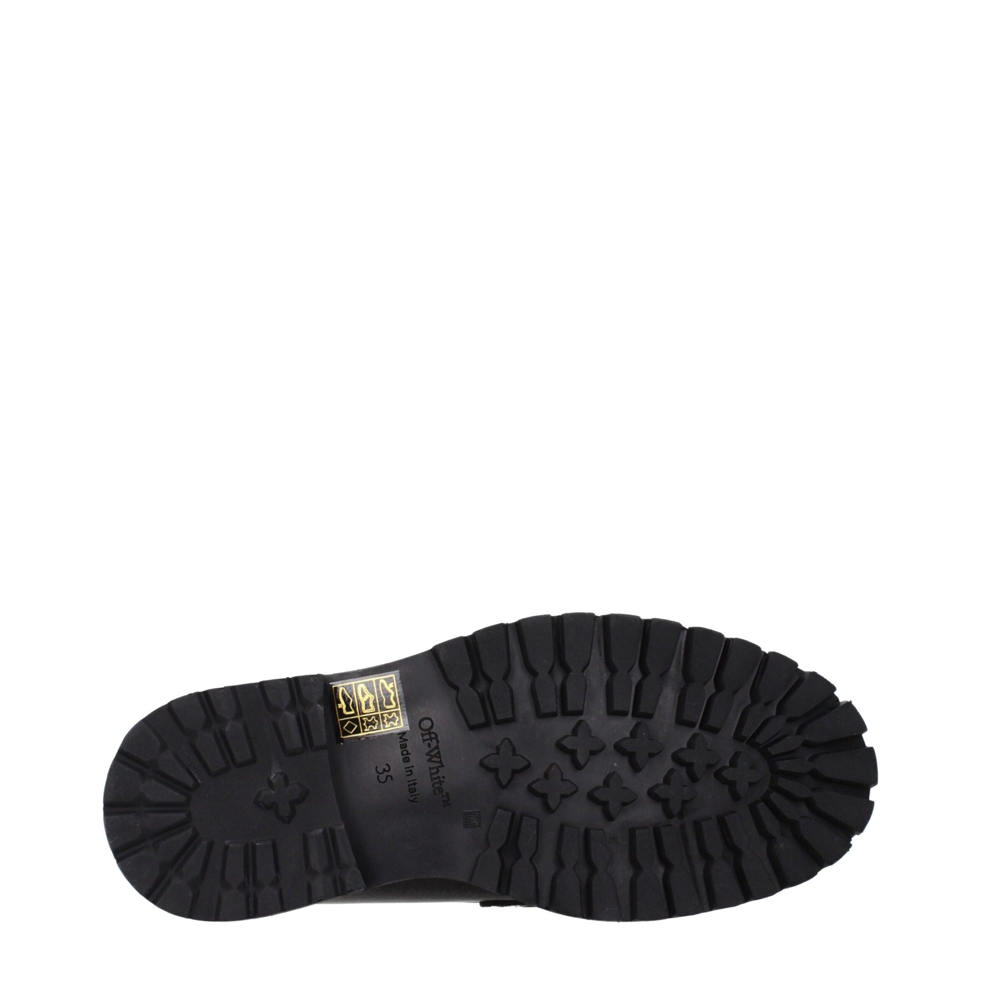 Off-White Black Leather Slip-On Loafers