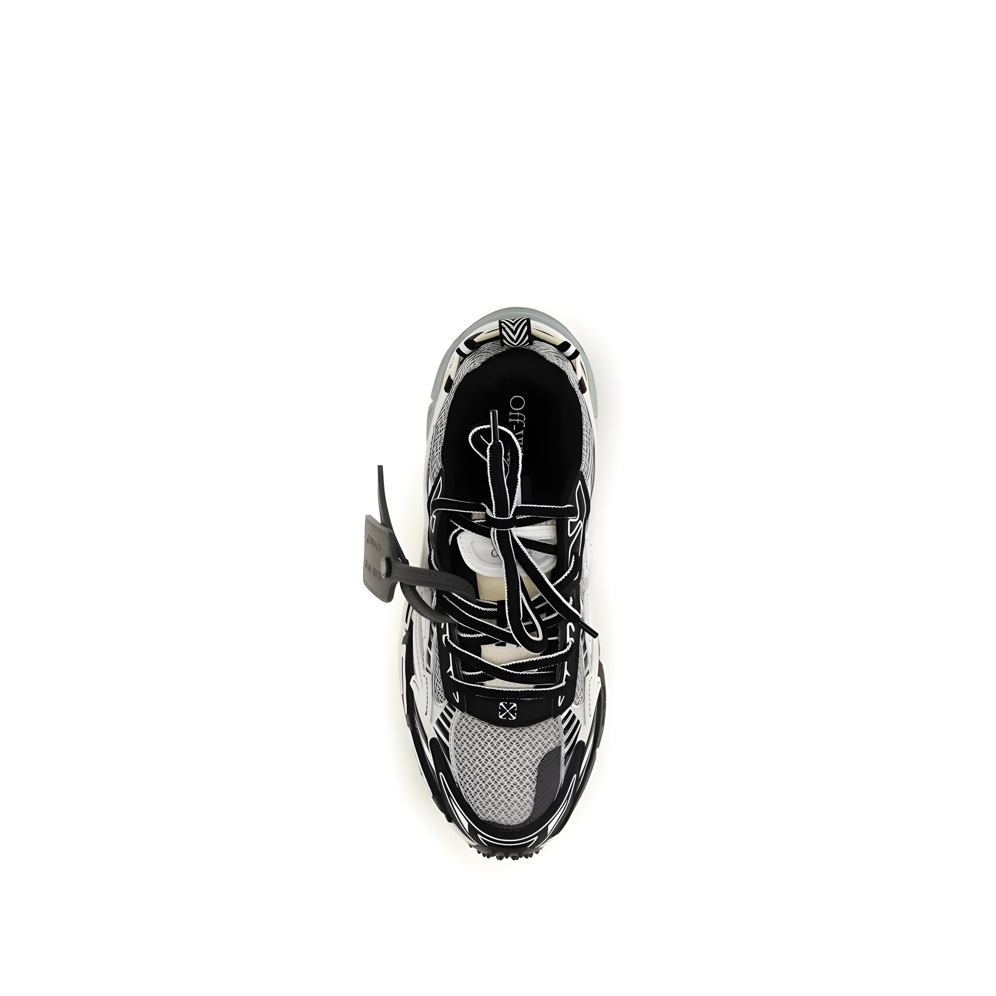 Off-White Gray Polyester Athletic Sneakers