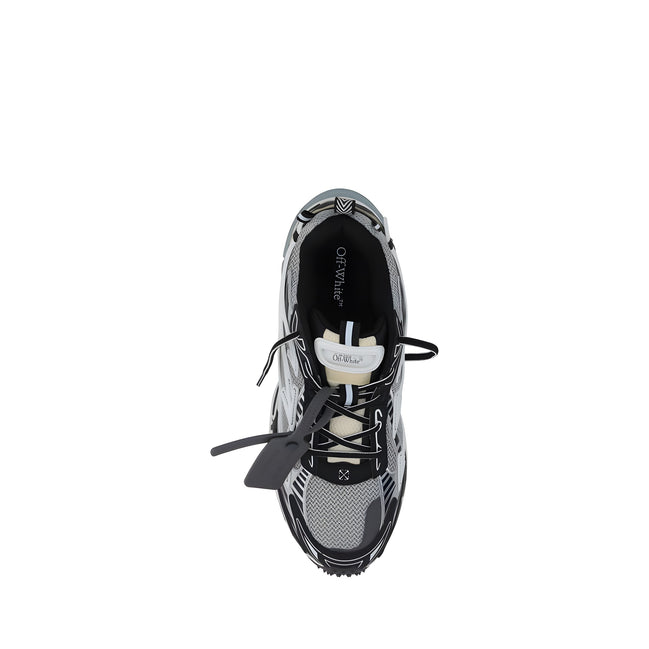 Off-White Gray Polyurethane Athletic Sneakers