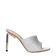 Off-White Grey Satin Stiletto Heel Sandals