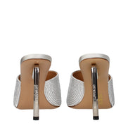 Off-White Grey Satin Stiletto Heel Sandals