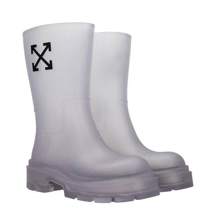 Off-White Transparent Pvc Ankle Boots