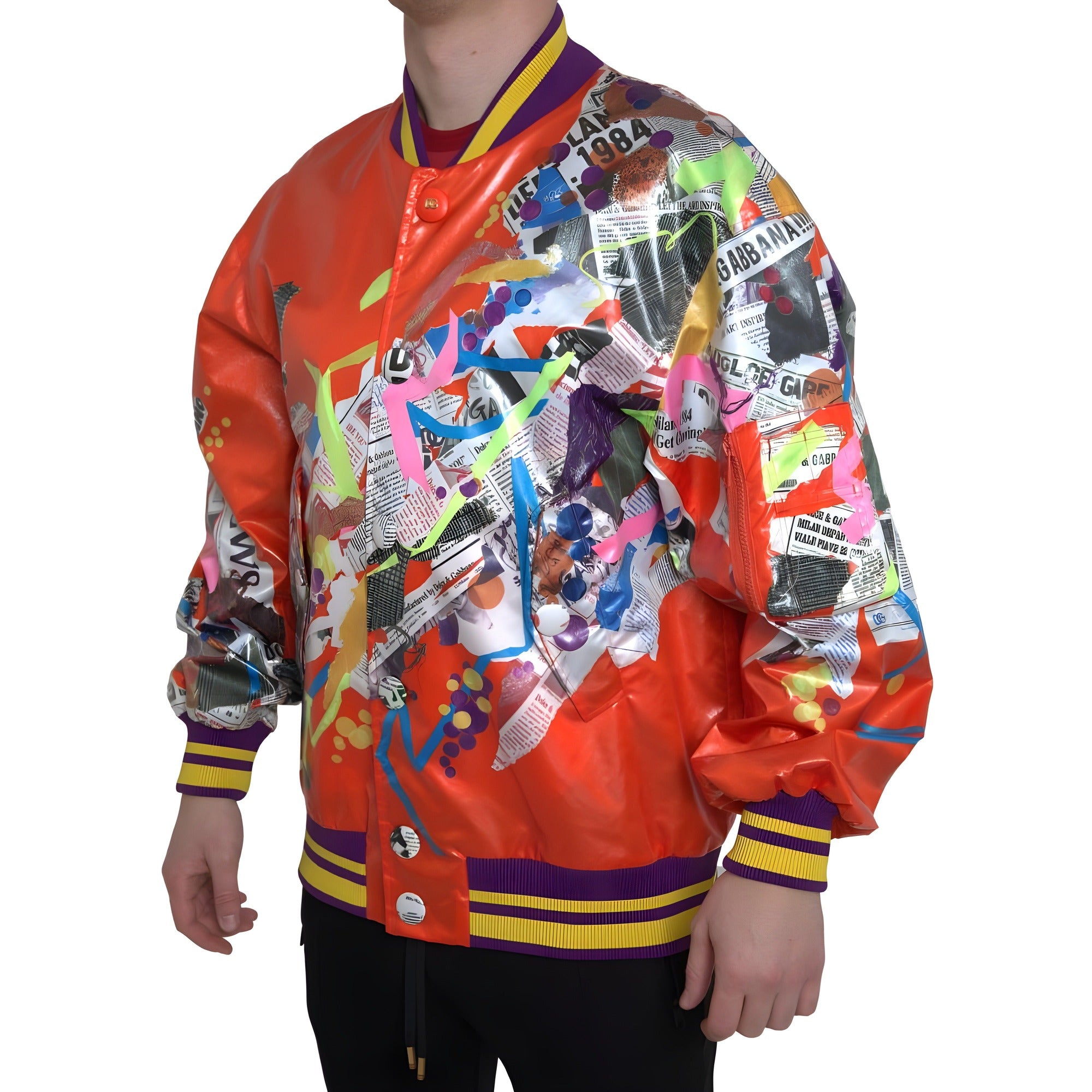 Blouson Dolce & Gabbana en polyester orange à boutonnière