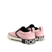Dolce & Gabbana Pink Quilted Slip-On Sneakers