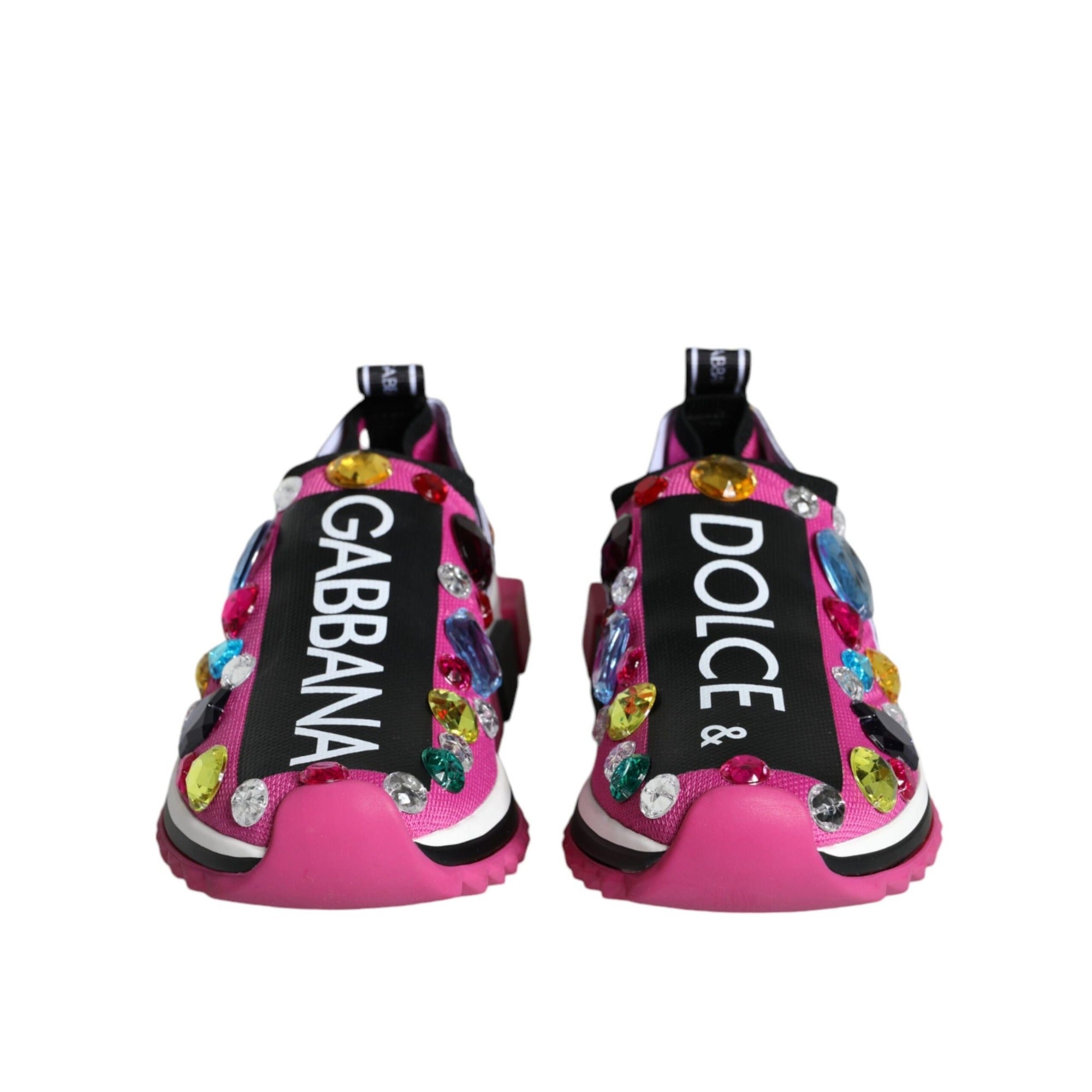 Baskets basses Sorrento Crystals roses Dolce & Gabbana