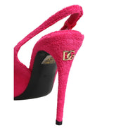Chaussures à talons hauts à bride arrière en daim rose Dolce & Gabbana