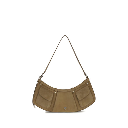 PINKO Beige Pocket Body Suede Shoulder Bag