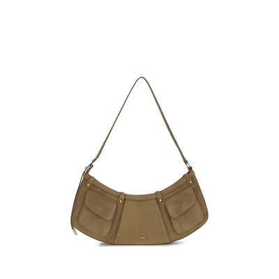 PINKO Beige Pocket Body Suede Shoulder Bag