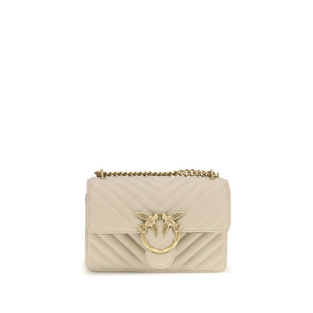 PINKO Beige Calf Leather Shoulder Bag