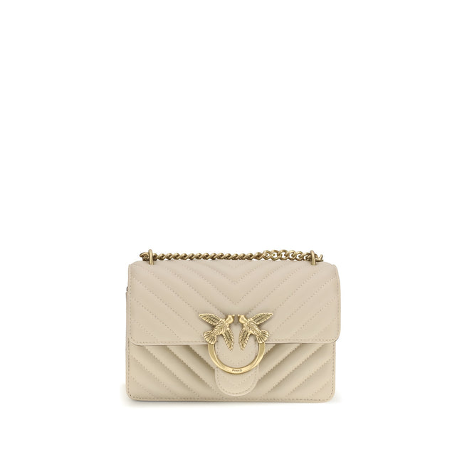 PINKO Beige Calf Leather Shoulder Bag