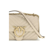 PINKO Beige Calf Leather Shoulder Bag