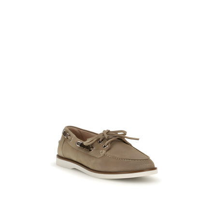 PINKO Beige Grace Suede Loafers
