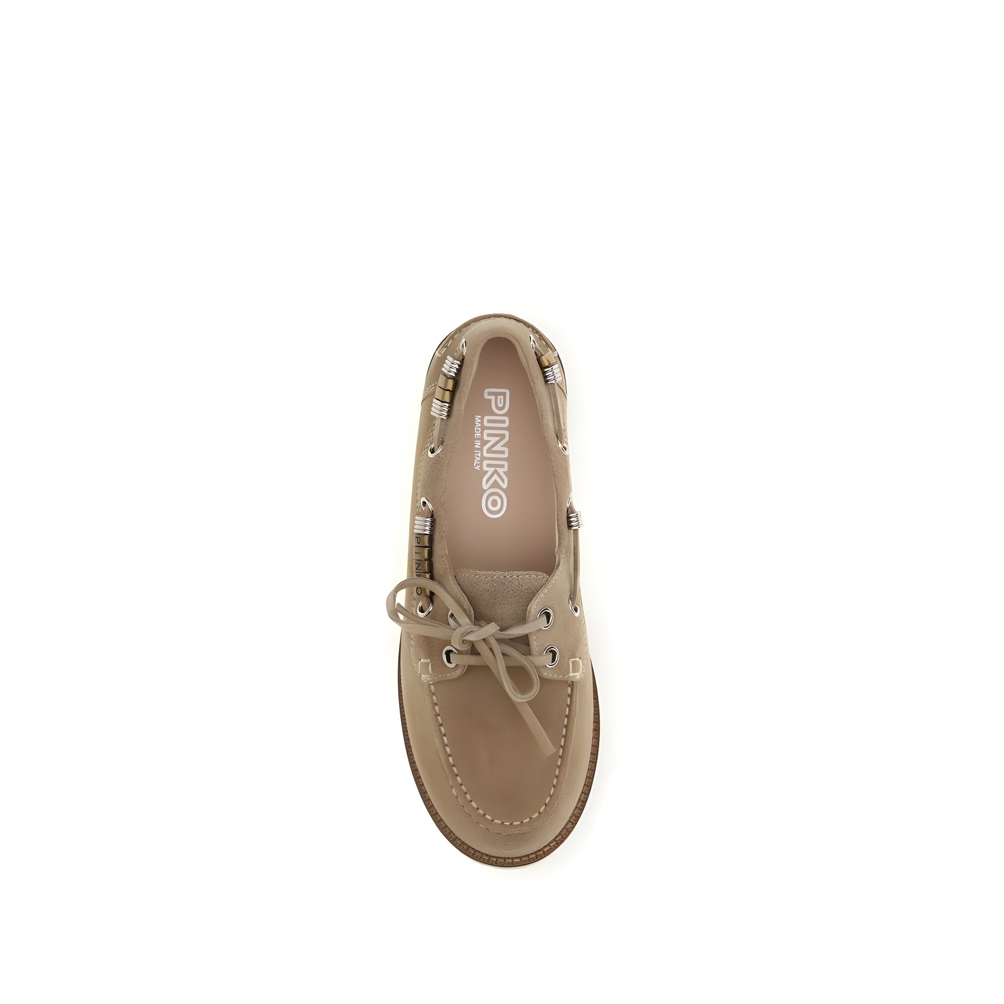 PINKO Beige Grace Suede Loafers
