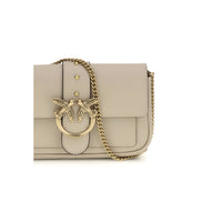 PINKO Beige Calf Leather Shoulder Bag