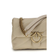 PINKO Beige Calf Leather Shoulder Bag