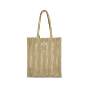 PINKO Beige Easy Tote Raffia Bag