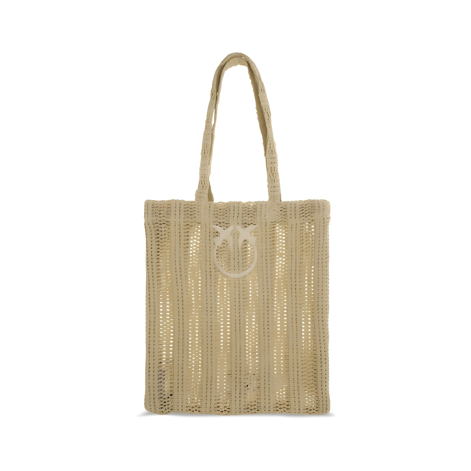 PINKO Beige Easy Tote Raffia Bag
