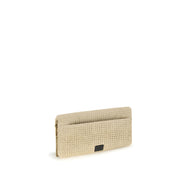 PINKO Beige Love Click Raffia Shoulder Bag