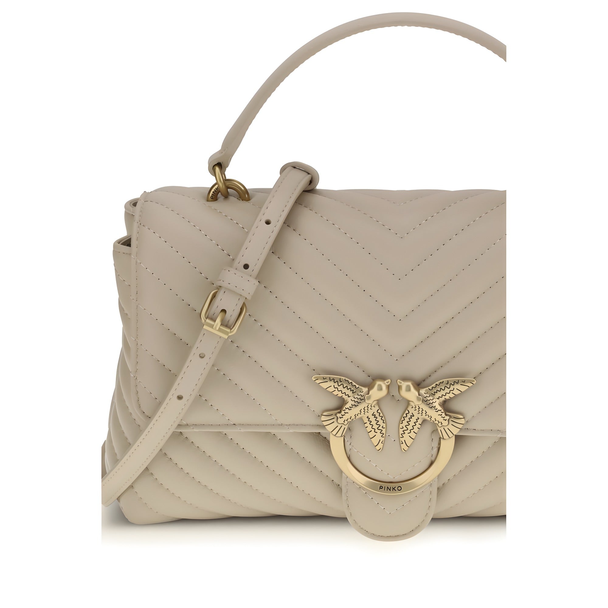 PINKO Beige Love Lady Handbag