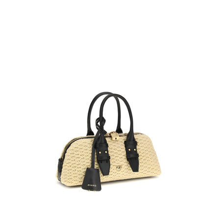 PINKO Beige Raffia Shoulder Bag