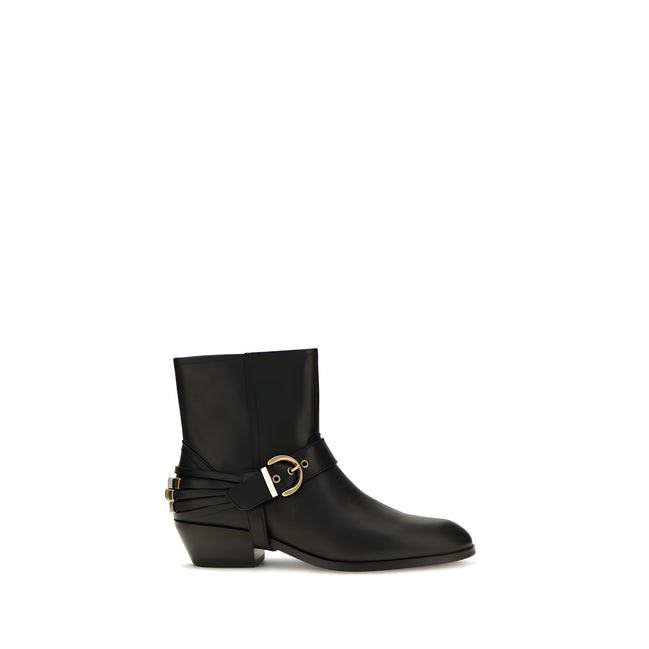 PINKO Black Leather Ankle Boots