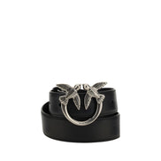 PINKO Black Calf Leather Regular Belt
