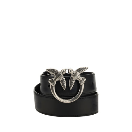 PINKO Black Calf Leather Regular Belt