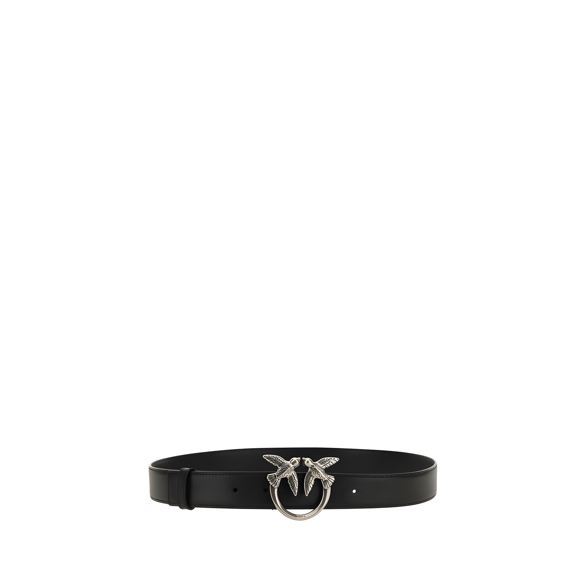 PINKO Black Calf Leather Regular Belt