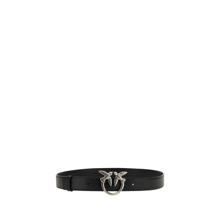 PINKO Black Calf Leather Regular Belt