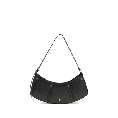 PINKO Black Pocket Body Large Shoulder Bag