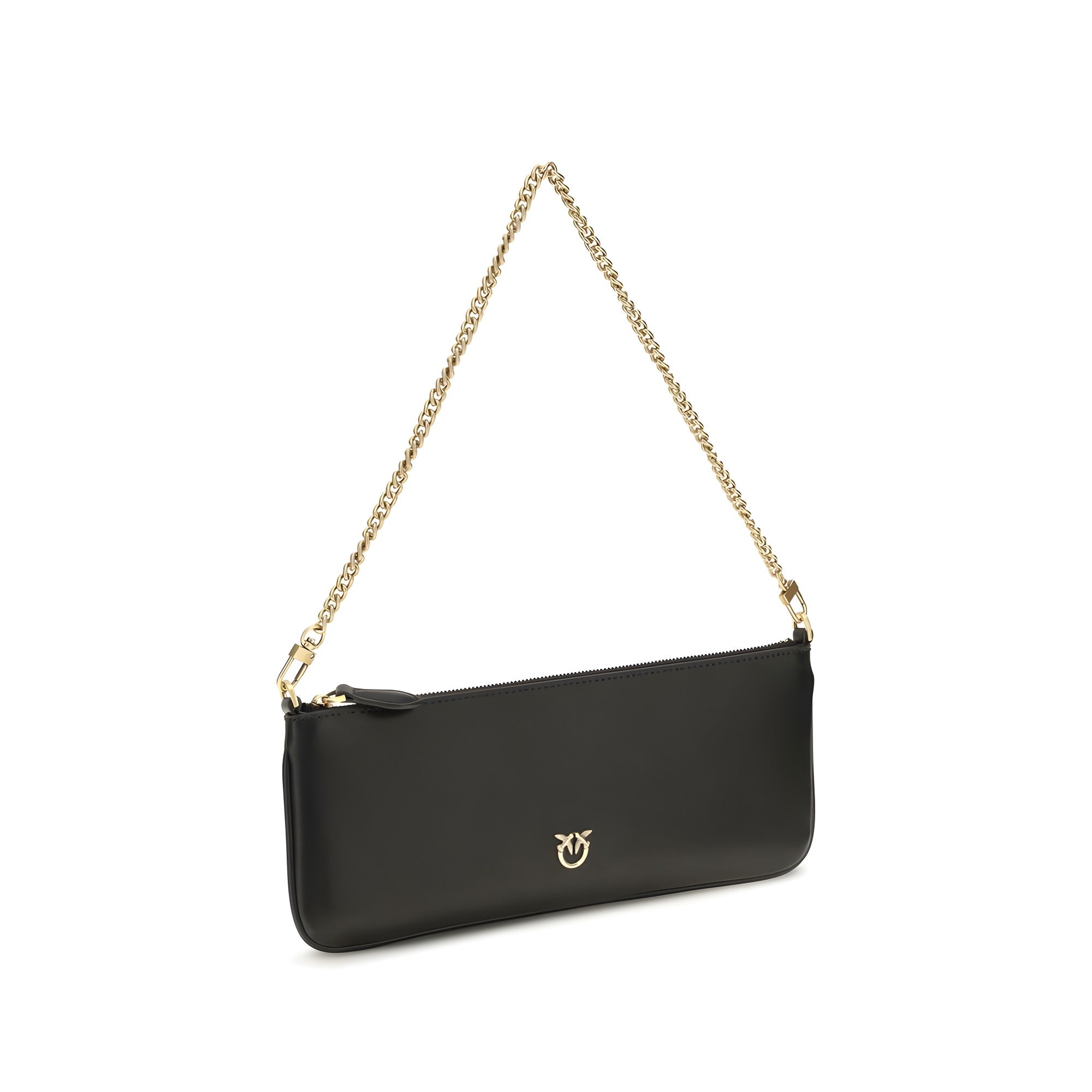 PINKO Black Calf Leather Shoulder Bag