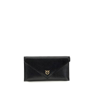 PINKO Black Calf Leather Clutch Bag